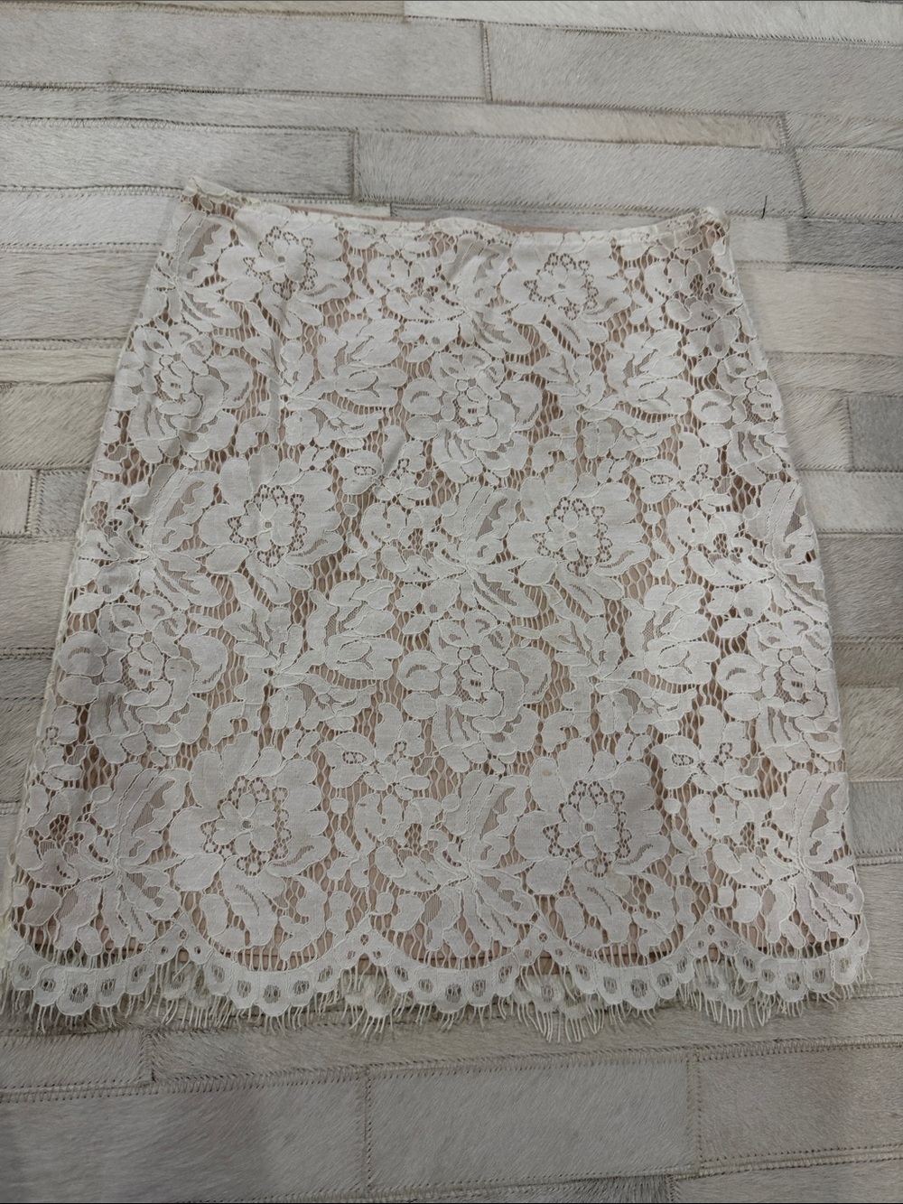 Lucy Paris Ivory Lace Mini Skirt